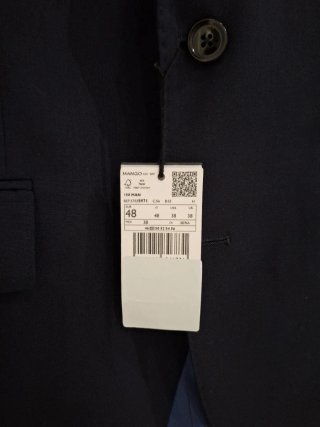 Americana traje lana azul Mango