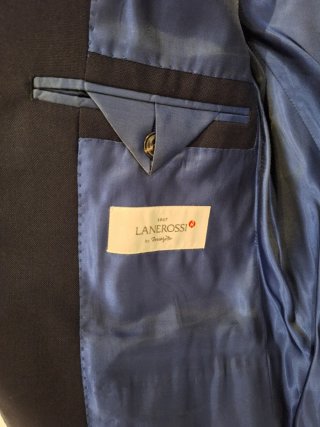 Americana traje lana azul Mango