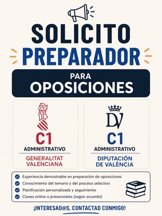 Se busca preparador oposiciones C1 gva
