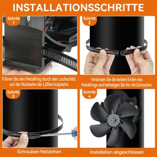Ventilatore magnetico per stufa a legna a 6 pale, ventilatore per camino
