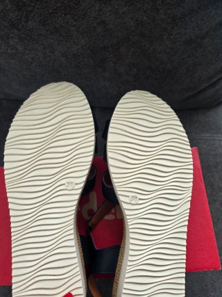 Sandalias cuña Jordana azul y marrón