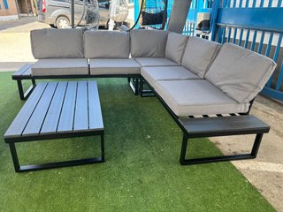 Sofá modular exterior gris y negro 224CM
