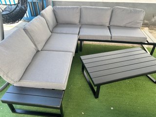 Sofá modular exterior gris y negro 224CM