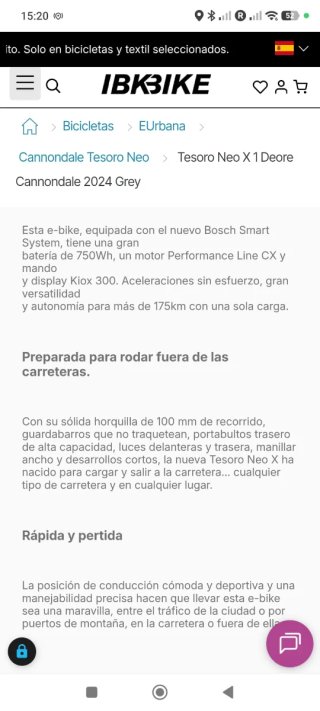 Bicicleta Eléctrica Cannondale Tesoro 2024