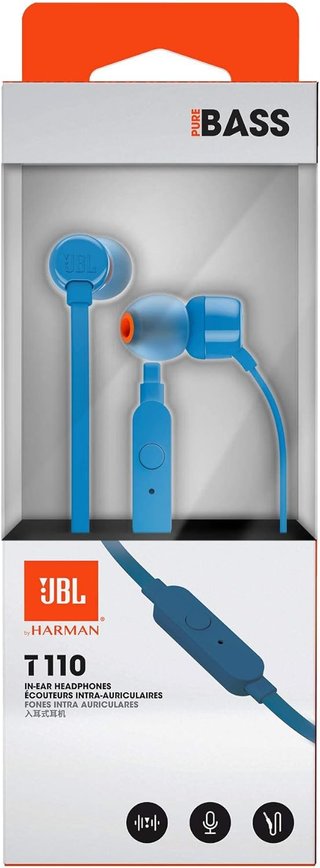 JBL auriculares cómodos con microfono azul