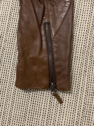 Chaqueta motera vintage marrón