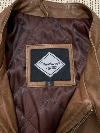 Chaqueta motera vintage marrón