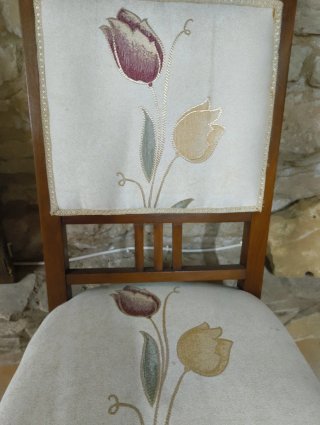 6 Sillas de comedor con estampado floral