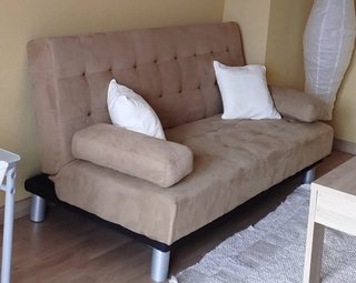 Sofá Cama Beige Tela