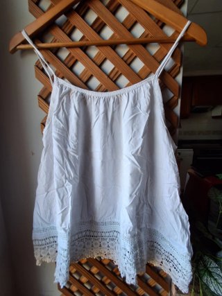 Top blanco encaje tirantes talla única