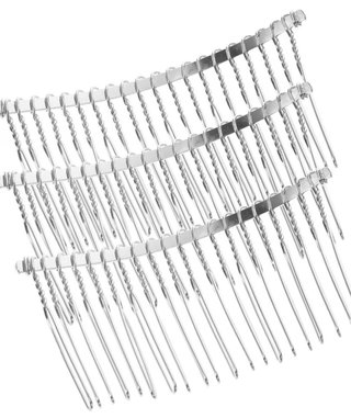 3 Peinetas Novia Metal Plateado