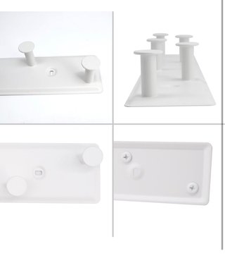Perchero Pared 36x7cm Metal 5 Ganchos Blanco