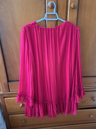 Vestido rosa con volantes