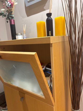 Mueble de entrada aparador madera y cristal