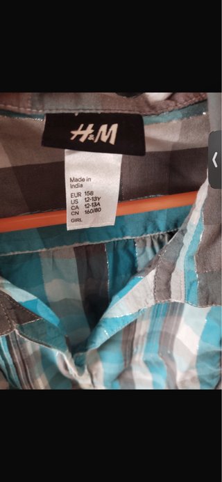 Camisa cuadros niña H&M Talla 14