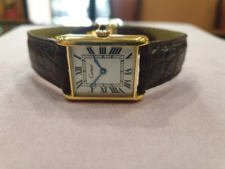 Cartier Tank Must Vermeil cuerda 70s 23x30mm