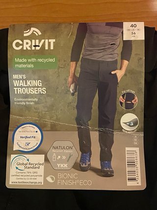 Pantalón senderismo Crivit hombre negro Talla 56 e