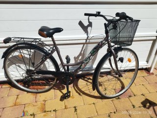 Bicicleta paseo mujer con cesta y cambio