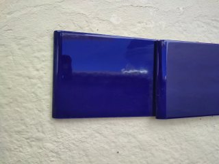 Azulejo Azul Cobalto Vierteaguas 14x28