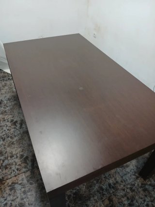 Mesa extensible madera maciza + 6 sillas