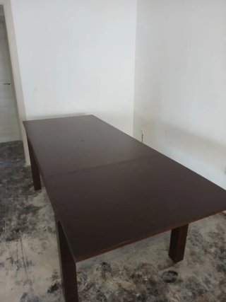 Mesa extensible madera maciza + 6 sillas