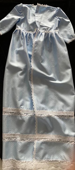 Traje Bautizo Bebé Azul Años 70