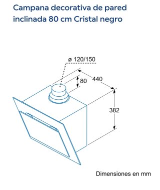 Campana Decorativa Balay Cristal Negro 80cm