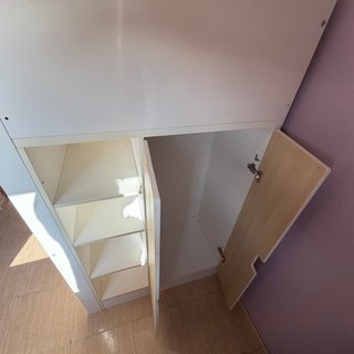 Mueble litera con escritorio blanco