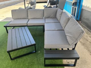 Sofá modular exterior gris y negro 224CM