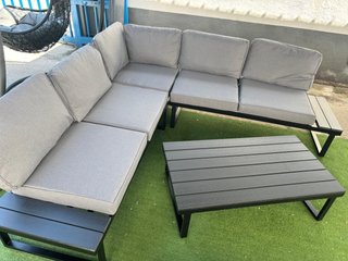 Sofá modular exterior gris y negro 224CM