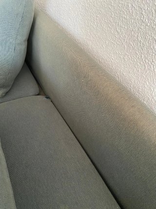 Sofá modular verde de tela