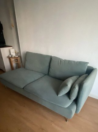 Sofá modular verde de tela