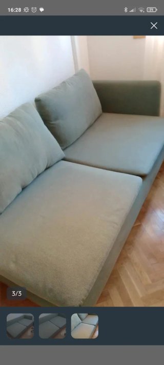 Sofá modular verde de tela