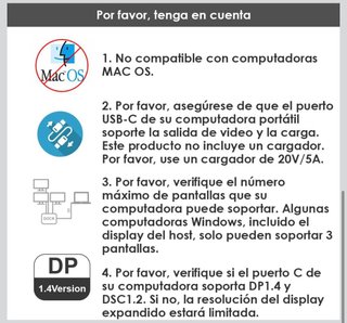 Base de conexión WL-UMD302B USB-C 2 Monitores