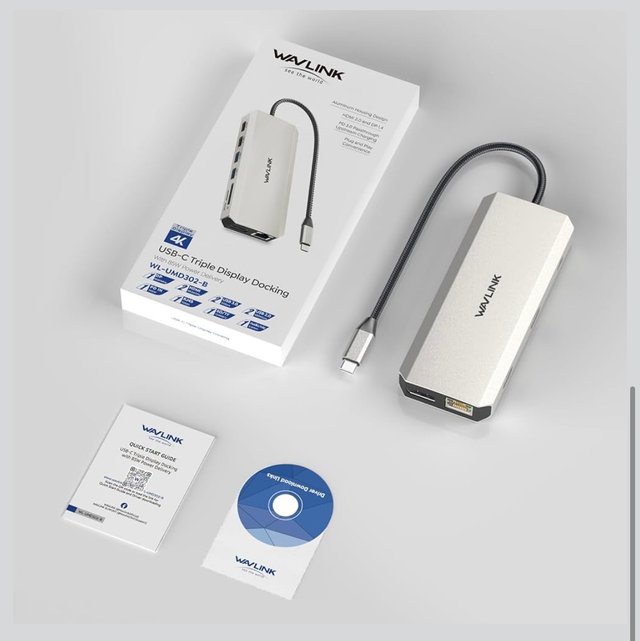 Base de conexión WL-UMD302B USB-C 2 Monitores