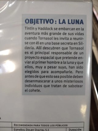 Tintín: Objetivo La Luna DVD Español