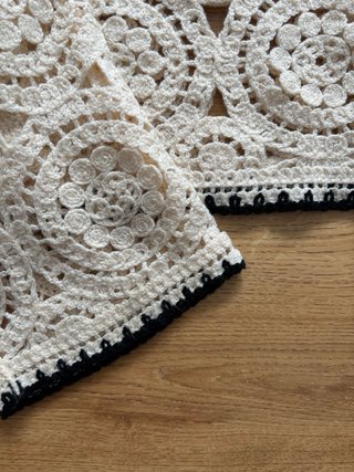 Jersey crochet beige talla m