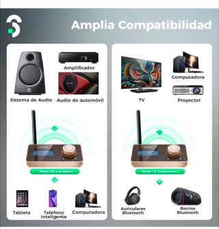 Receptor Bluetooth 5.2 3 en 1 soomfon