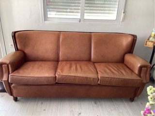 2 Sillones a juego con Sofá 3 Plazas Cuero.Recoger