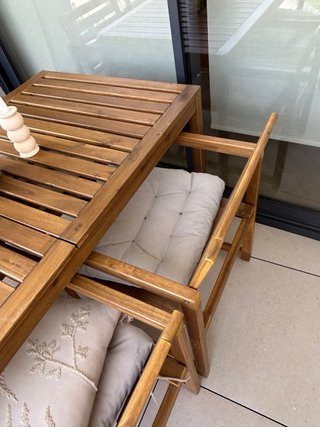 Mesa y 4 Sillas Terraza Madera iKEA NÄMMARÖ
