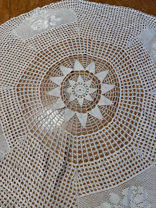 Mantelito crochet centro de mesa blanco