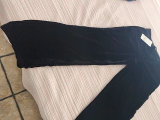 Pantalones Zara Terciopelo Negro Talla M
