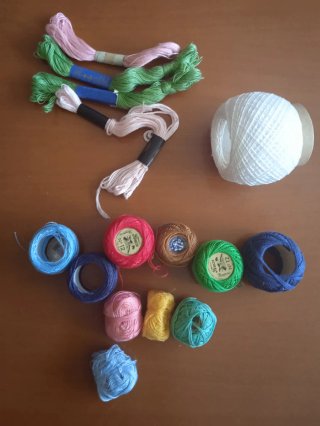 Lote Hilos Algodón Ganchillo Varios Colores