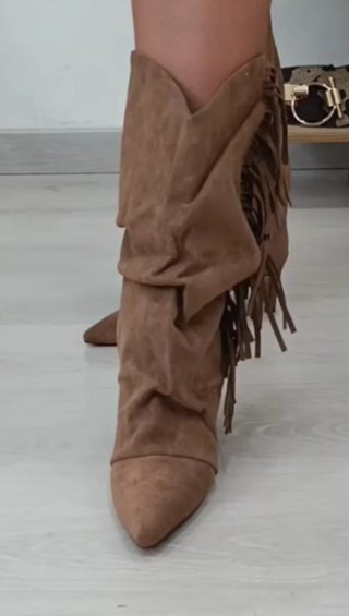Botas de flecos marrones