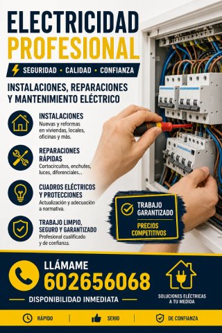 Electricista profesional - rápido y económico