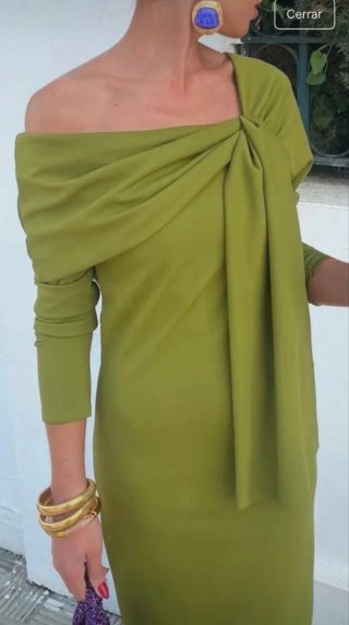 Vestido de fiesta verde oliva