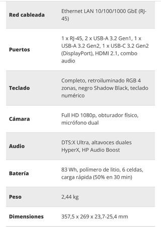 Portátil HP Omen 16 Ryzen 7 350 RTX 5070