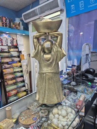 Figura Buda de la Fortuna Resina Dorada 55cm