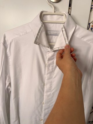 Camisa CHARMANT Novio Blanca y Plateada