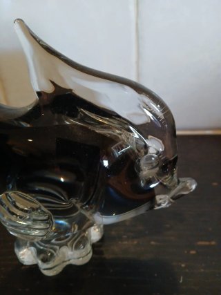 Figura de vidrio Murano pez negro